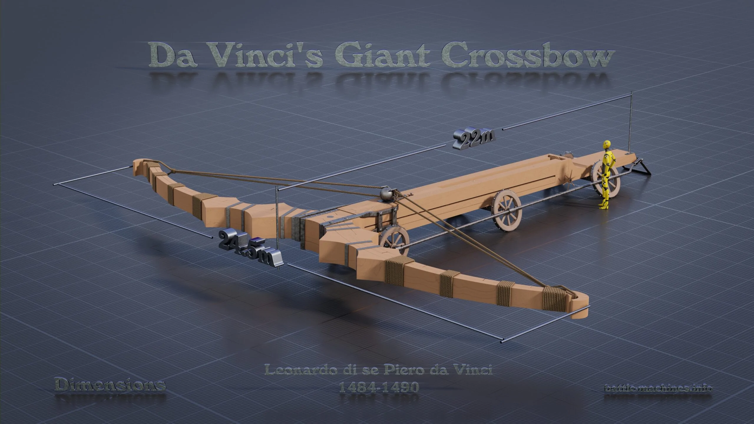 Da vinci's giant crossbow - dimensions -poster